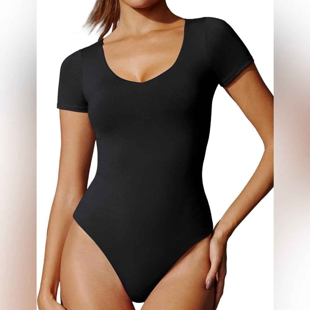 Tummy Control Black Bodysuit